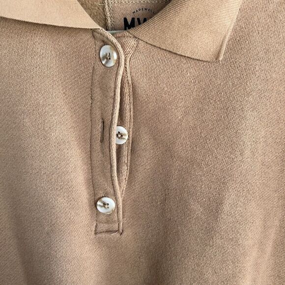 Madewell MWL Betterterry Crop Polo Sweatshirt Khaki Size Small - Picture 6 of 8